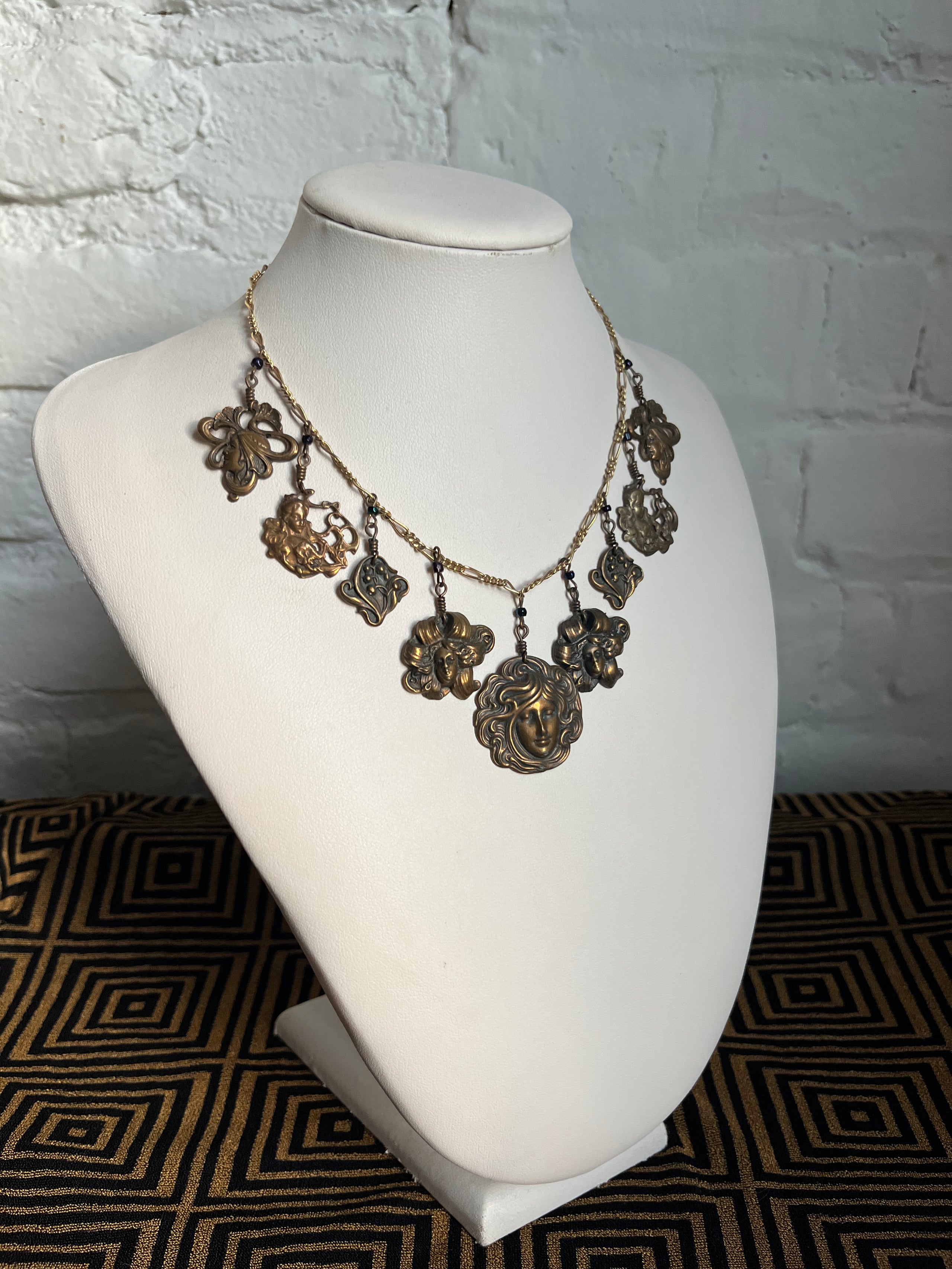 Art Nouveau Charm Necklace