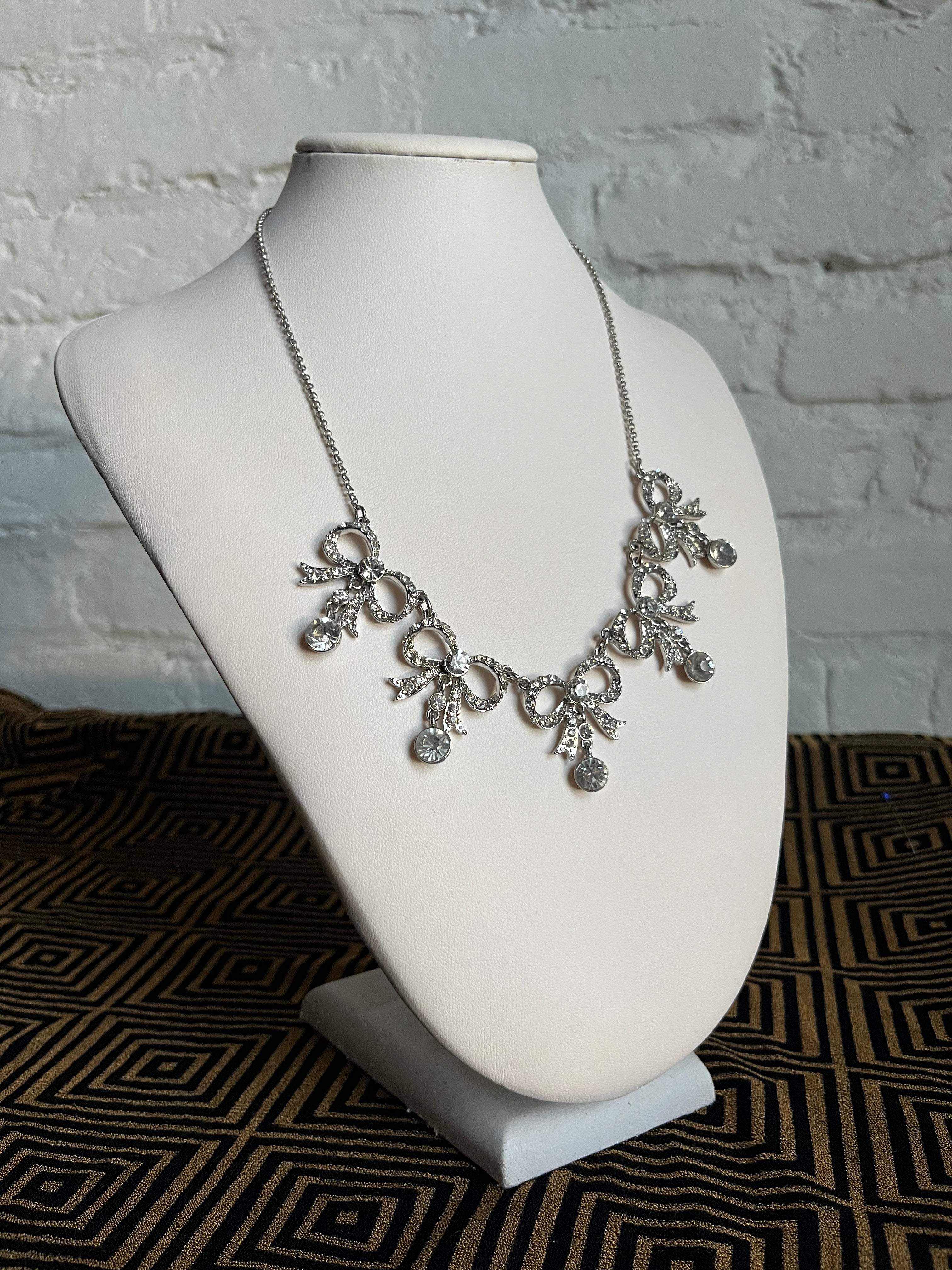 Sweetheart Bow Chandelier Necklace